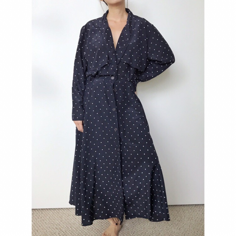 Vintage trench coat style maxi dress